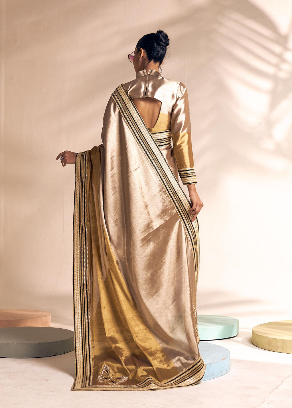 Golden Butterfly Saree