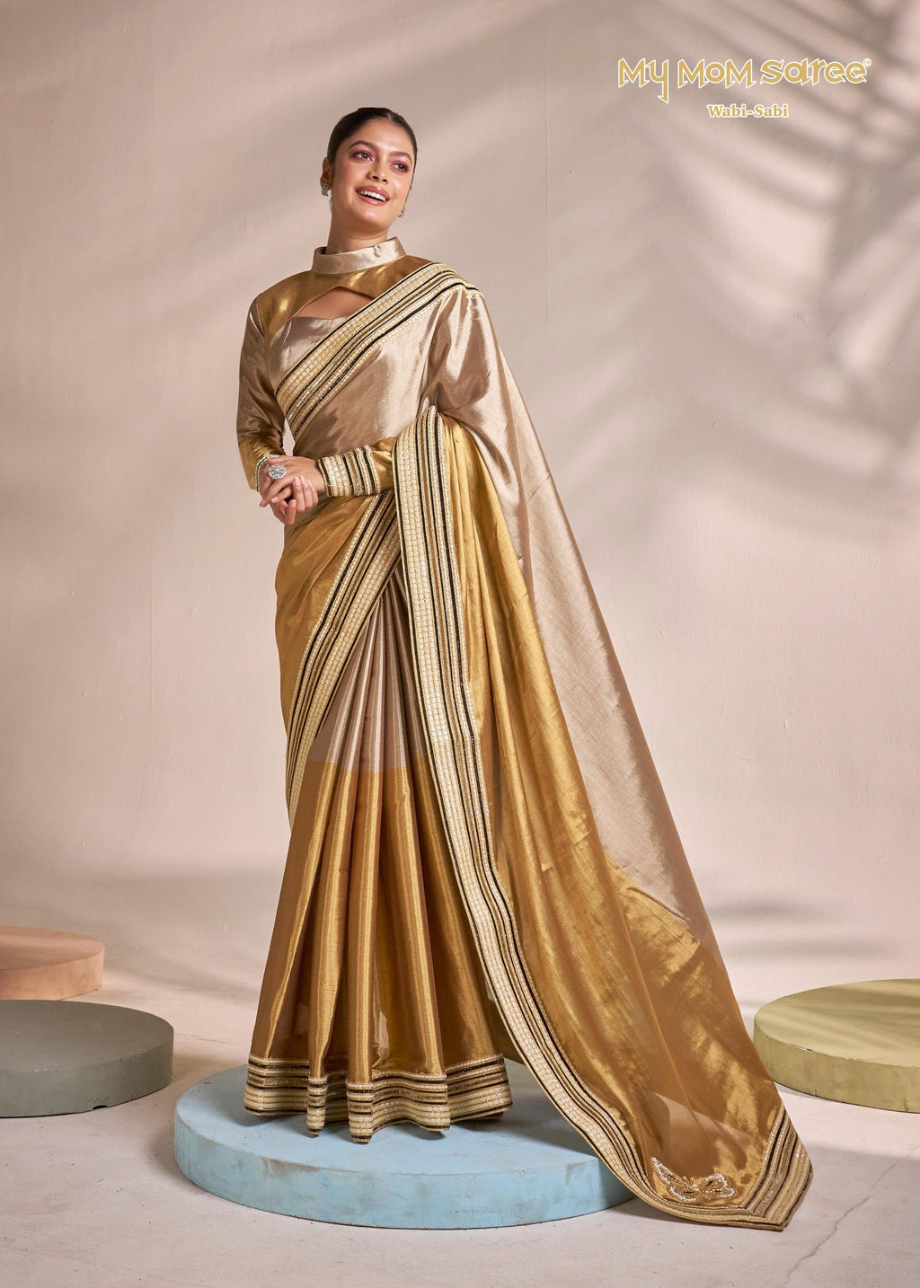 Golden Butterfly Saree