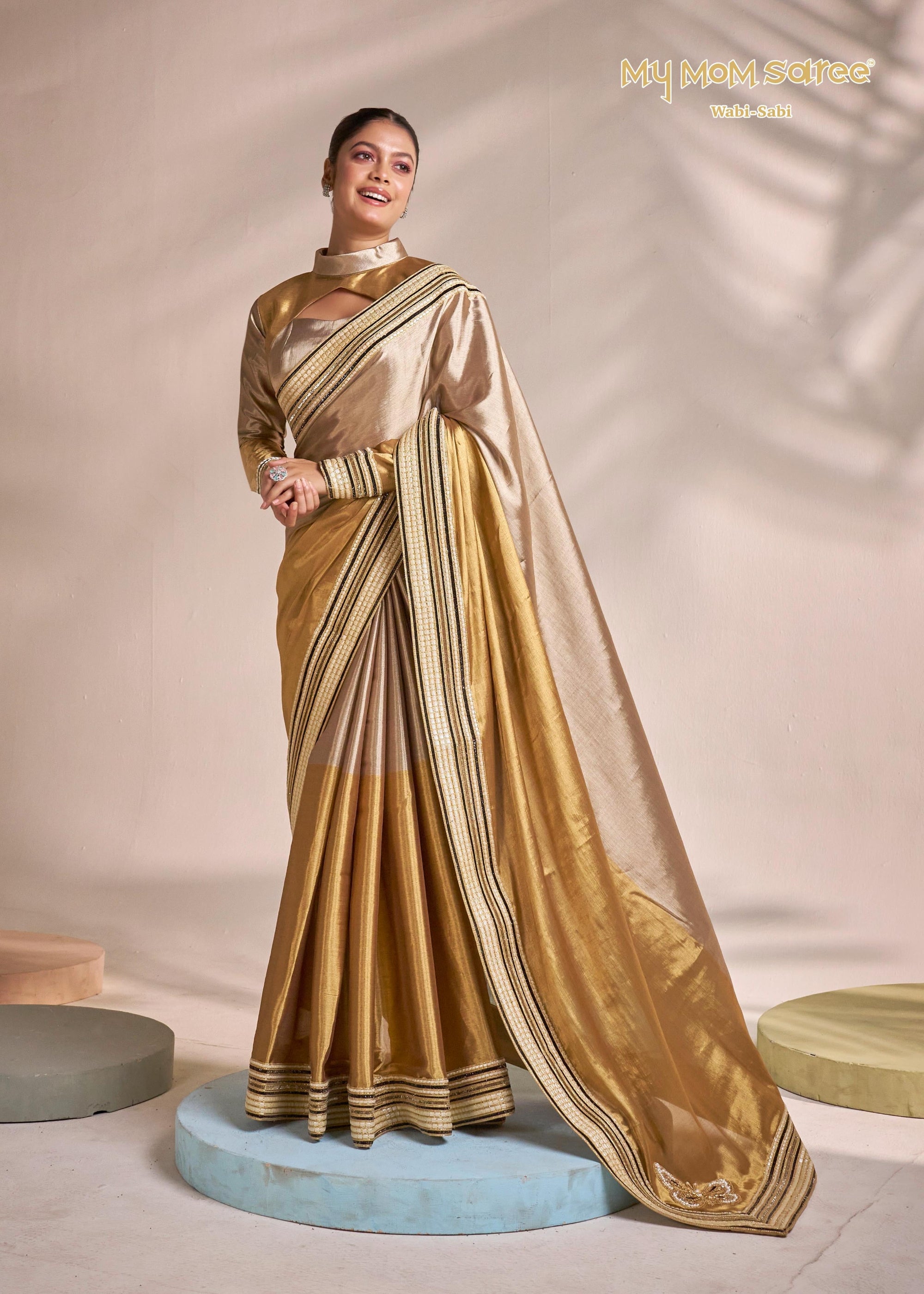 Golden Butterfly Saree
