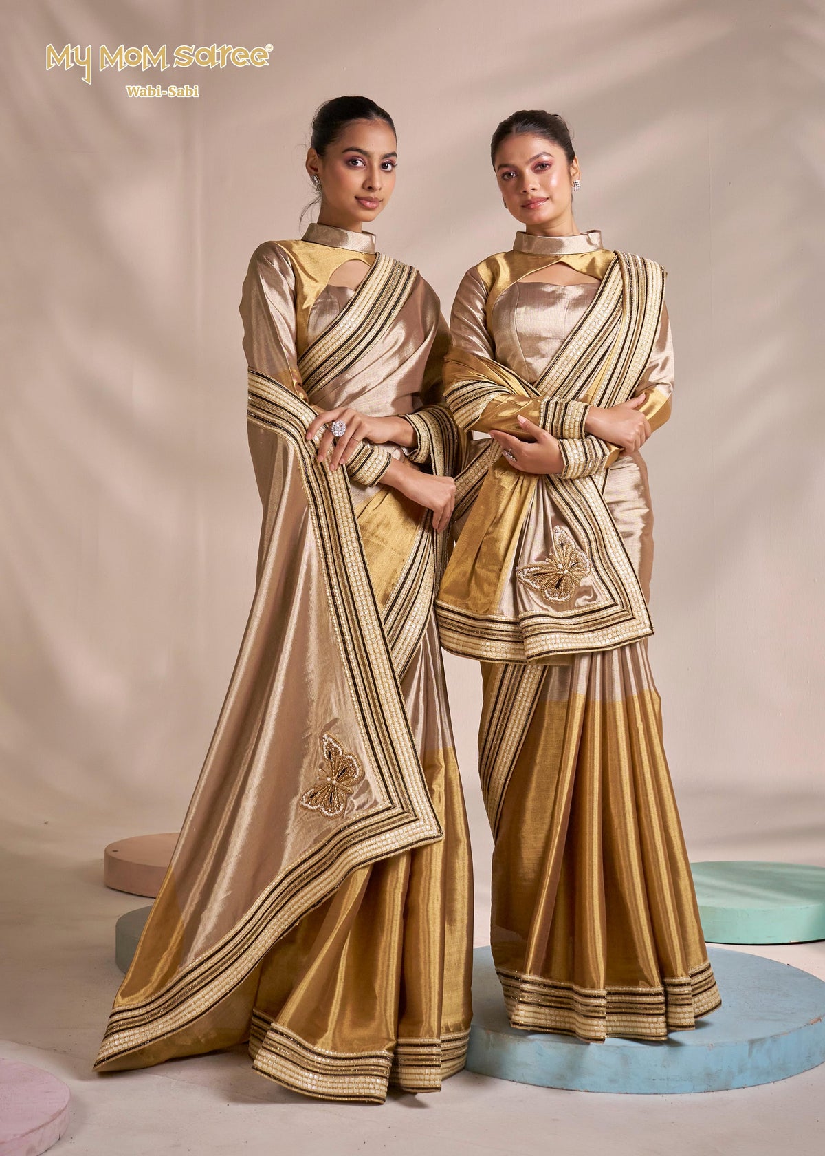 Golden Butterfly Saree